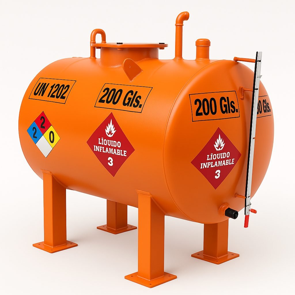 Tanque de abastecimiento de combustible de 200 galones