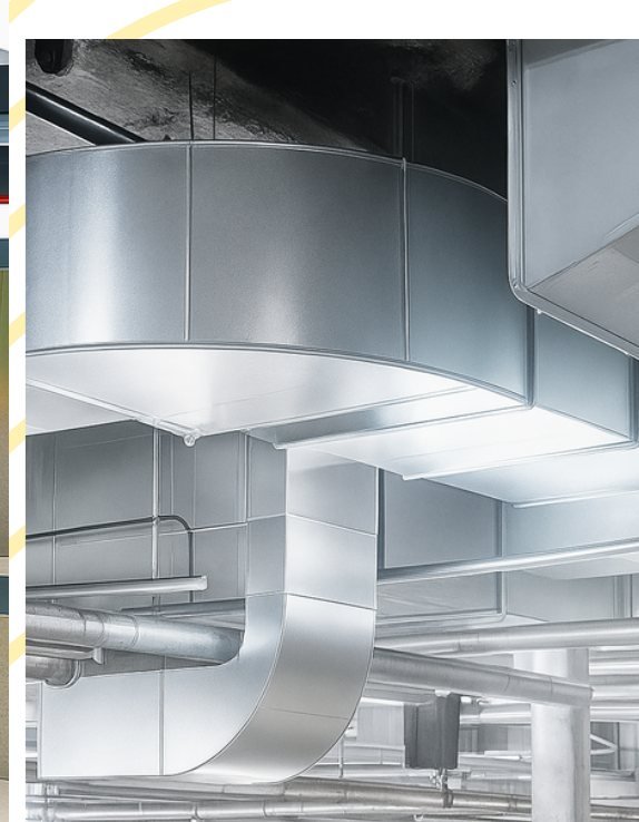 Sistema de ductos de ventilación en planta